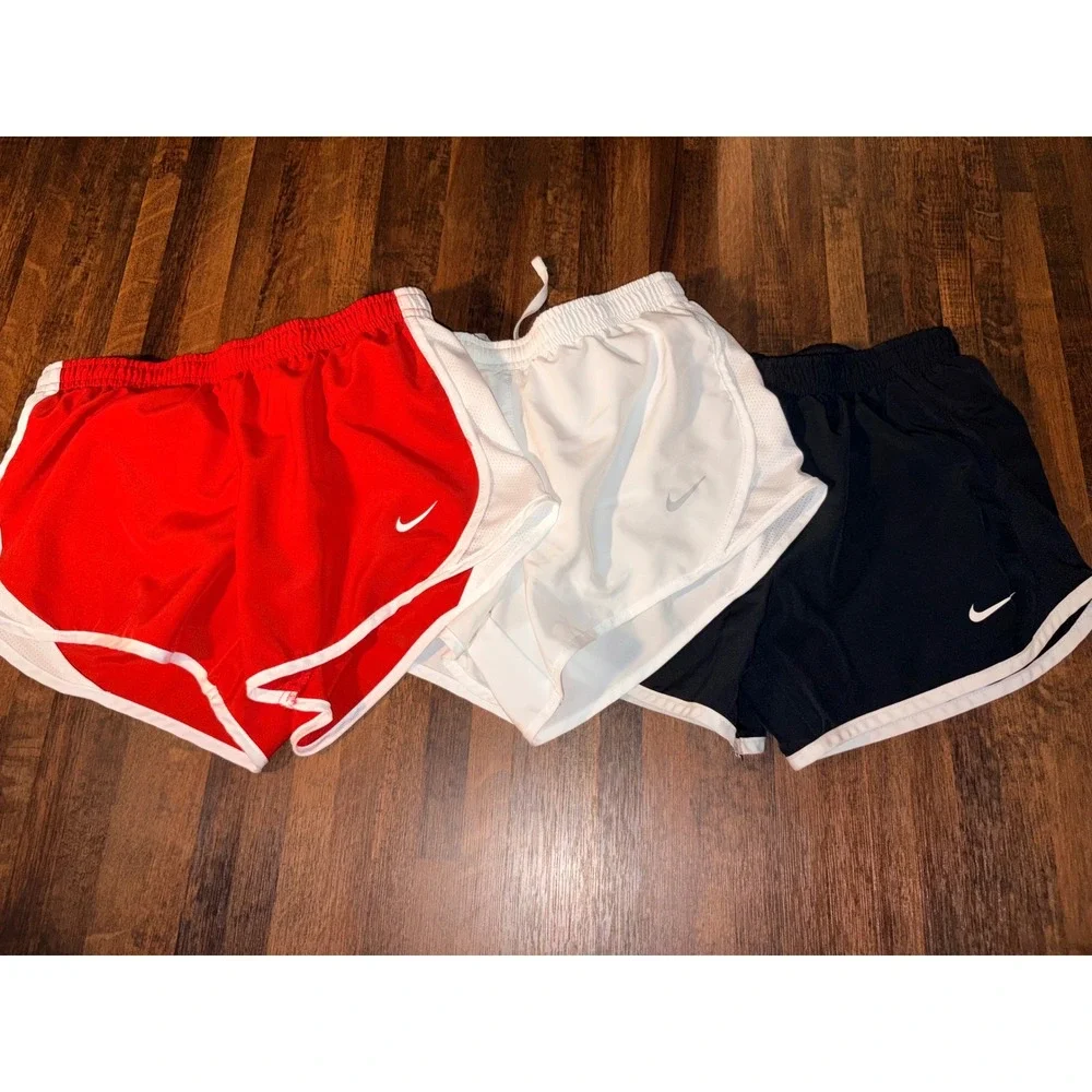 Nike Kids Dri-FIT Tempo Running Shorts Bundle Red White Black Size Small 3 Pack